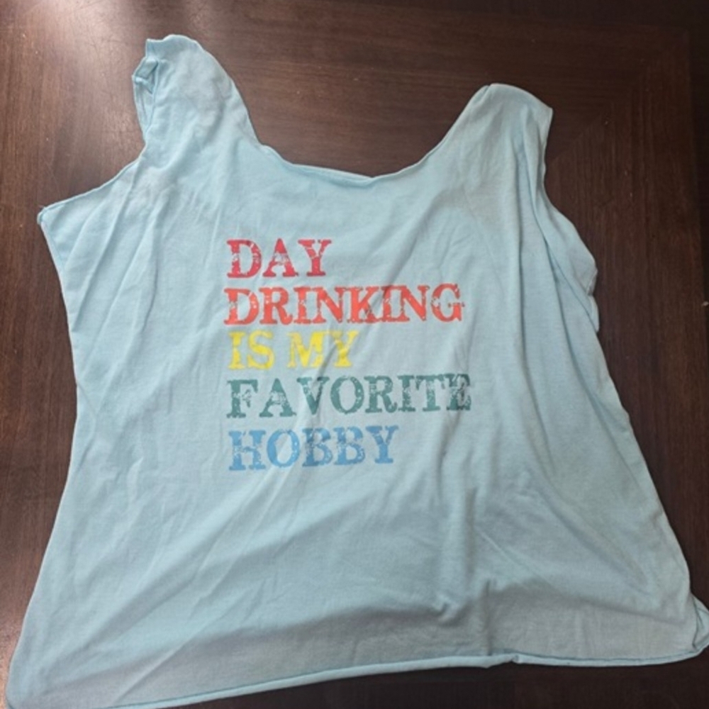 SHEIN Light Blue Graphic Tank Top